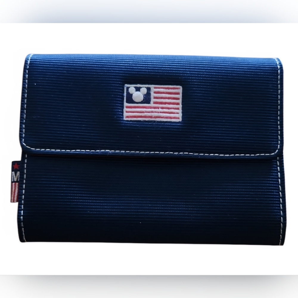 Navy Clutch Wallet with Flag Patch